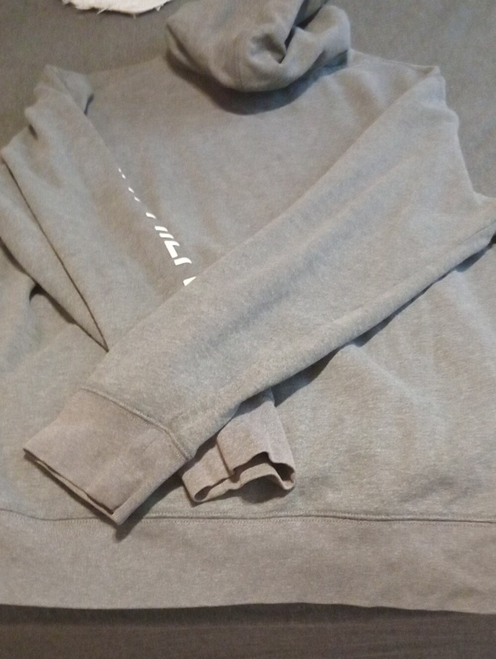 Tommy Hilfiger Gray Pullover Hoodie with White Sleeve Logo - Picture 4 of 4